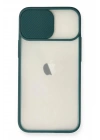 Mey İthalat®  iPhone 11 Kılıf Palm Buzlu Kamera Sürgülü Silikon - Yeşil