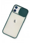 Mey İthalat®  iPhone 11 Kılıf Palm Buzlu Kamera Sürgülü Silikon - Yeşil