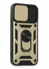 Mey İthalat®  iPhone 11 Kılıf Pars Lens Yüzüklü Silikon - Gold