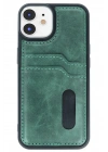 Mey İthalat®  iPhone 11 Kılıf Sara Kartvizitli Deri Kılıf - Koyu Yeşil