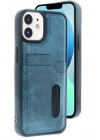 Mey İthalat®  iPhone 11 Kılıf Sara Kartvizitli Deri Kılıf - Lacivert