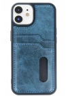 Mey İthalat®  iPhone 11 Kılıf Sara Kartvizitli Deri Kılıf - Lacivert