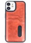 Mey İthalat®  iPhone 11 Kılıf Sara Kartvizitli Deri Kılıf - Taba