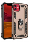 Mey İthalat®  iPhone 11 Kılıf Sofya Yüzüklü Silikon Kapak - Gold