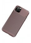 Mey İthalat®  iPhone 11 Pro Kılıf Auto Focus Karbon Kapak - Kahverengi
