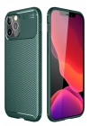 Mey İthalat®  iPhone 11 Pro Kılıf Auto Focus Karbon Kapak - Yeşil