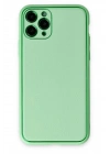 Mey İthalat®  iPhone 11 Pro Kılıf Coco Deri Silikon Kapak - Açık Yeşil