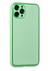 Mey İthalat®  iPhone 11 Pro Kılıf Coco Deri Silikon Kapak - Açık Yeşil