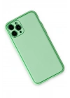 Mey İthalat®  iPhone 11 Pro Kılıf Coco Deri Silikon Kapak - Açık Yeşil