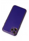 Mey İthalat®  iPhone 11 Pro Kılıf Coco Deri Silikon Kapak - Mor