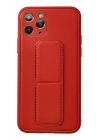 Mey İthalat®  iPhone 11 Pro Kılıf Coco Deri Standlı Kapak - Kırmızı