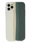 Mey İthalat®  iPhone 11 Pro Kılıf Ebruli Lansman Silikon - Beyaz-Gri