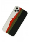 Mey İthalat®  iPhone 11 Pro Kılıf Ebruli Lansman Silikon - Beyaz-Siyah