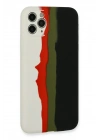 Mey İthalat®  iPhone 11 Pro Kılıf Ebruli Lansman Silikon - Beyaz-Siyah