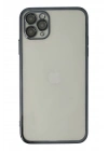 Mey İthalat®  iPhone 11 Pro Kılıf  Lensli Silikon - Siyah