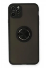 Mey İthalat®  iPhone 11 Pro Kılıf Montreal Yüzüklü Silikon Kapak - Siyah