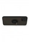 Mey İthalat®  iPhone 11 Pro Kılıf Montreal Yüzüklü Silikon Kapak - Siyah