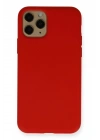 Mey İthalat®  iPhone 11 Pro Kılıf Nano içi Kadife Silikon - Kırmızı
