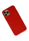 Mey İthalat®  iPhone 11 Pro Kılıf Nano içi Kadife Silikon - Kırmızı
