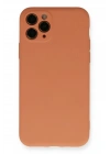 Mey İthalat®  iPhone 11 Pro Kılıf Nano içi Kadife Silikon - Mat Turuncu