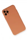 Mey İthalat®  iPhone 11 Pro Kılıf Nano içi Kadife Silikon - Mat Turuncu