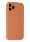 Mey İthalat®  iPhone 11 Pro Kılıf Nano içi Kadife Silikon - Mat Turuncu