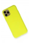 Mey İthalat®  iPhone 11 Pro Kılıf Nano içi Kadife Silikon - Sarı