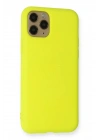 Mey İthalat®  iPhone 11 Pro Kılıf Nano içi Kadife Silikon - Sarı