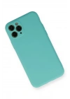 Mey İthalat®  iPhone 11 Pro Kılıf Nano içi Kadife Silikon - Turkuaz