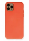 Mey İthalat®  iPhone 11 Pro Kılıf Nano içi Kadife Silikon - Turuncu
