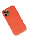 Mey İthalat®  iPhone 11 Pro Kılıf Nano içi Kadife Silikon - Turuncu