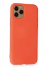 Mey İthalat®  iPhone 11 Pro Kılıf Nano içi Kadife Silikon - Turuncu