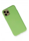 Mey İthalat®  iPhone 11 Pro Kılıf Nano içi Kadife Silikon - Yeşil