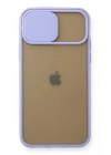 Mey İthalat®  iPhone 11 Pro Kılıf Palm Buzlu Kamera Sürgülü Silikon - Lila