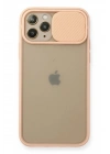 Mey İthalat®  iPhone 11 Pro Kılıf Palm Buzlu Kamera Sürgülü Silikon - Pembe