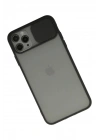 Mey İthalat®  iPhone 11 Pro Kılıf Palm Buzlu Kamera Sürgülü Silikon - Siyah