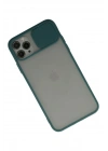 Mey İthalat®  iPhone 11 Pro Kılıf Palm Buzlu Kamera Sürgülü Silikon - Yeşil