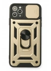 Mey İthalat®  iPhone 11 Pro Kılıf Pars Lens Yüzüklü Silikon - Gold