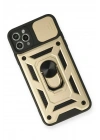 Mey İthalat®  iPhone 11 Pro Kılıf Pars Lens Yüzüklü Silikon - Gold