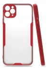 Mey İthalat®  iPhone 11 Pro Kılıf Platin Silikon - Kırmızı