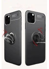 Mey İthalat®  iPhone 11 Pro Kılıf Range Yüzüklü Silikon - Kırmızı