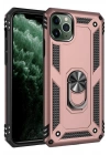 Mey İthalat®  iPhone 11 Pro Kılıf Sofya Yüzüklü Silikon Kapak - Rose