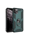 Mey İthalat®  iPhone 11 Pro Kılıf Sofya Yüzüklü Silikon Kapak - Yeşil