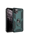 Mey İthalat®  iPhone 11 Pro Kılıf Sofya Yüzüklü Silikon Kapak - Yeşil