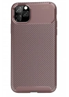 Mey İthalat®  iPhone 11 Pro Max Kılıf Auto Focus Karbon Kapak - Kahverengi