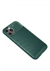 Mey İthalat®  iPhone 11 Pro Max Kılıf Auto Focus Karbon Kapak - Yeşil