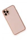 Mey İthalat®  iPhone 11 Pro Max Kılıf Coco Deri Silikon Kapak - Pembe