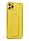 Mey İthalat®  iPhone 11 Pro Max Kılıf Coco Deri Standlı Kapak - Sarı