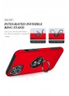 Mey İthalat®  iPhone 11 Pro Max Kılıf Elit Yüzüklü Kapak - Kırmızı