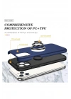 Mey İthalat®  iPhone 11 Pro Max Kılıf Elit Yüzüklü Kapak - Lacivert